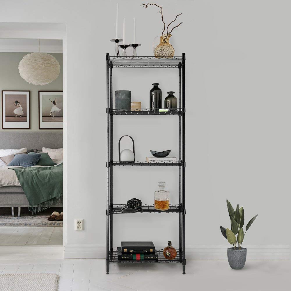 Amazon.com: Cozzine 5 Tier Heavy Duty Steel Tube Wire Shelf